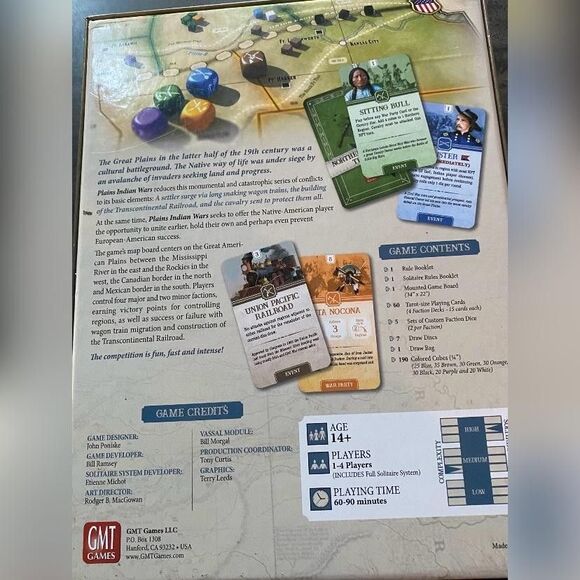 GMT Games Plains Indian Wars Board Game 2021 John Poniske 1-4 Players Solitaire - Picture 2 of 3